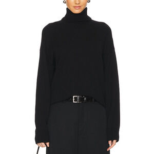 L'Academie 'By Marianna' Black Cotton Ronny Turtleneck Sweater Size S